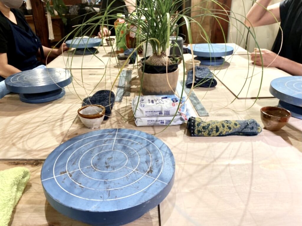 陶芸のテーブルセット